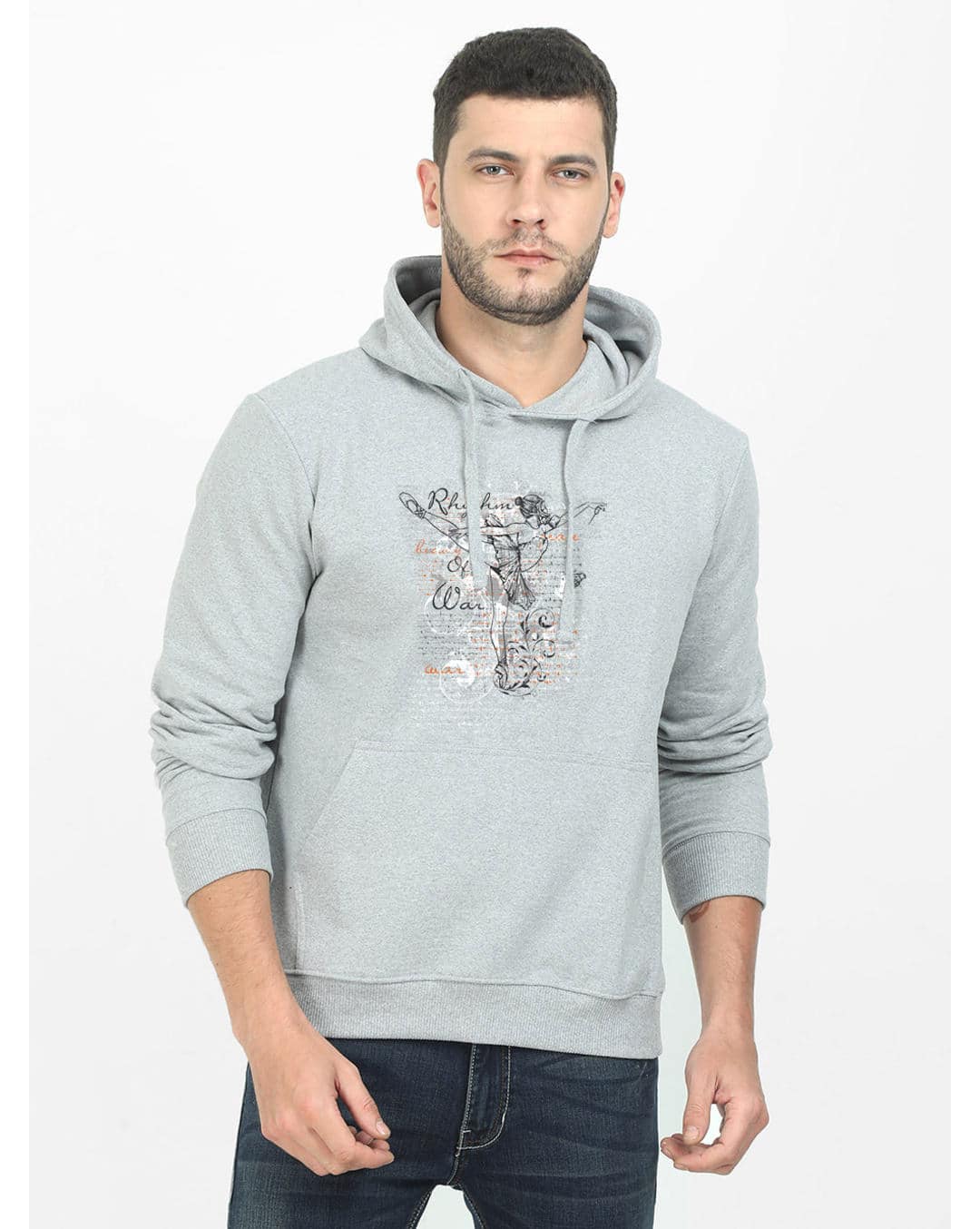 Fleece Printed Hooded Sweatshirt