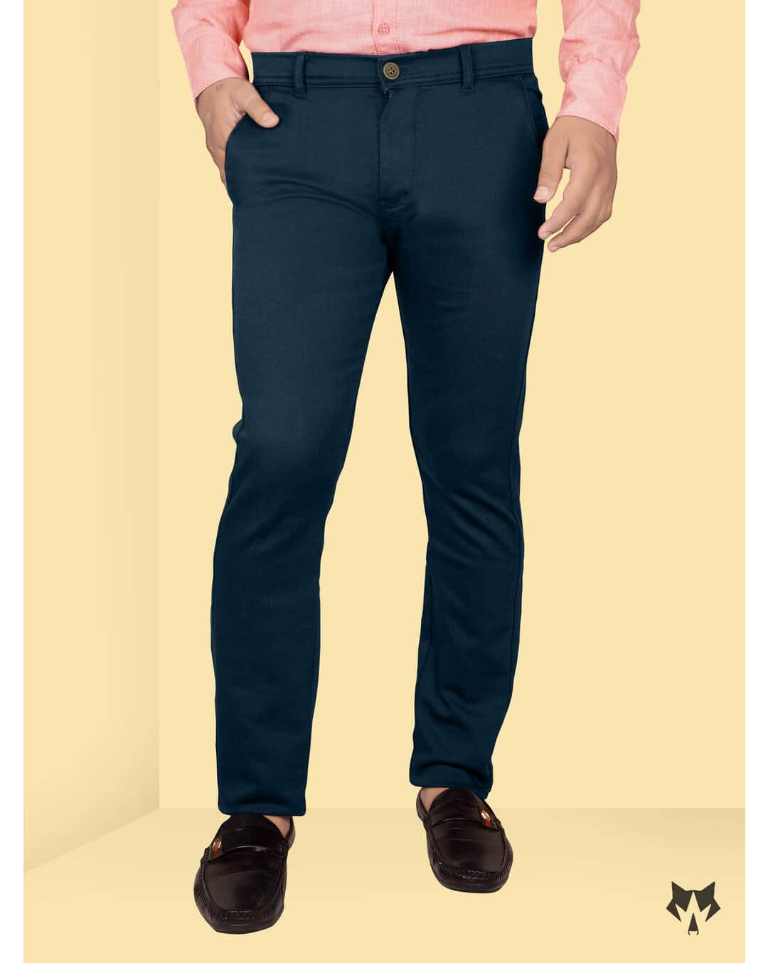 Cotton Solid Casual Trousers
