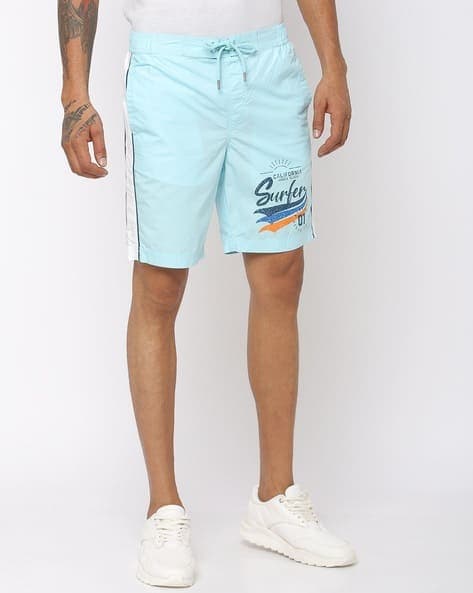 Panelled Shorts with Placement Print