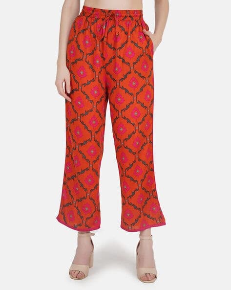 High-Rise Palazzo with Drawstring Waist
