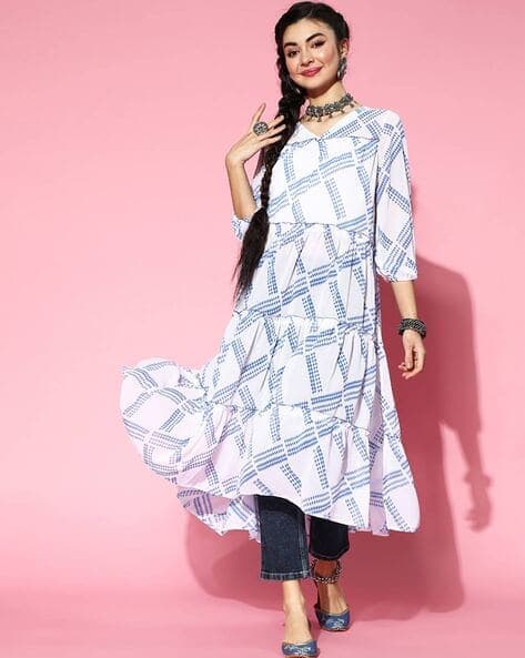 Printed A-line Dress