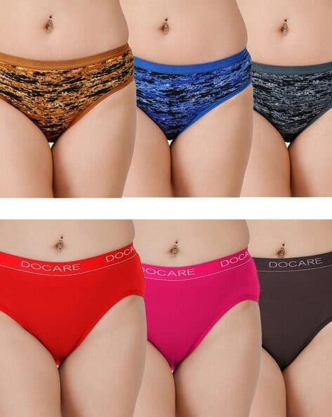 Pack of 6 Hipsters with Elasticated Waist