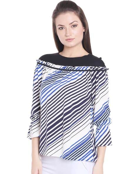 Round-Neck Striped Top